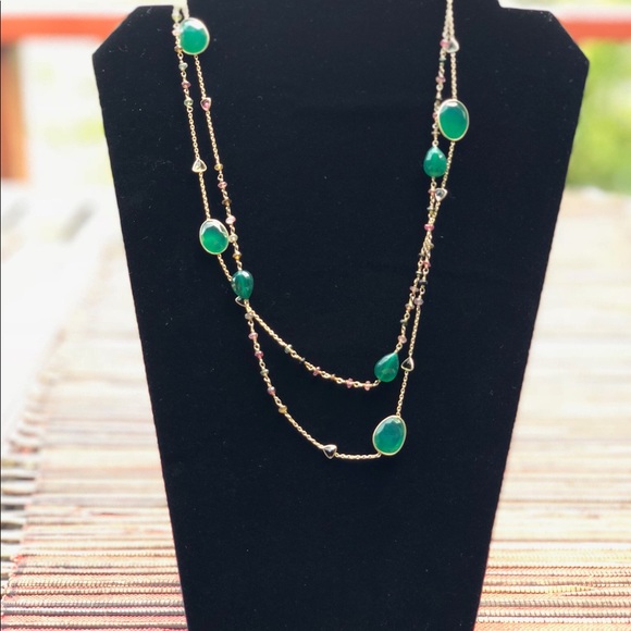 Tumbled Emerald Necklace - Picture 2 of 3
